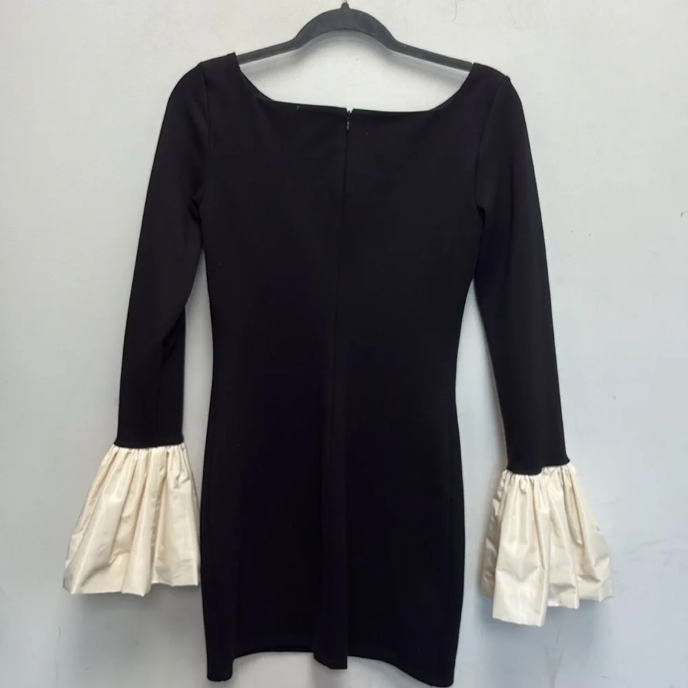 STAUD Hawthorne taffeta-trimmed stretch-ponte mini dress - Picture 4 of 7